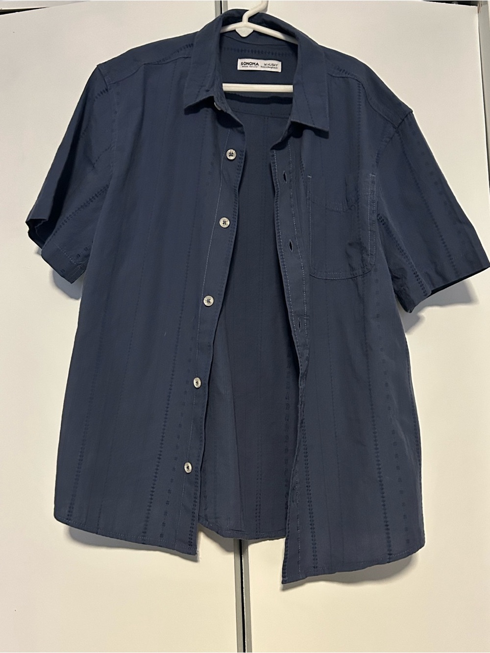 NWOT Sonoma Goods For Life Boys Short Sleeve Button Down Shirt - Size M Husky